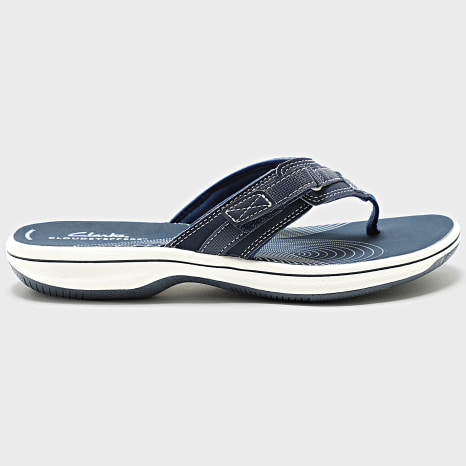 Clarks - Dames Teenslippers Brinkley Sea Navy Kunststof