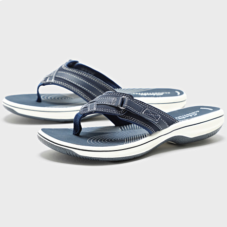 Clarks - Dames Teenslippers Brinkley Sea Navy Kunststof