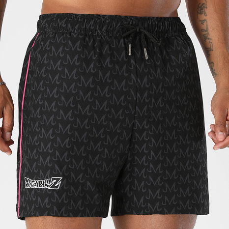 Dragon Ball Z - Short De Bain Buu Noir Gris Anthracite Blanc Rose