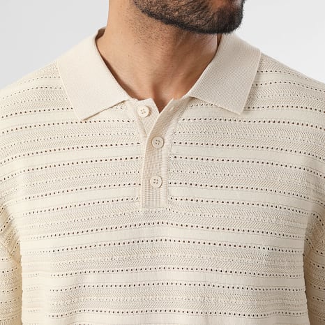 Classic Series - Polo Manches Courtes Maille Crochet 2299 Beige