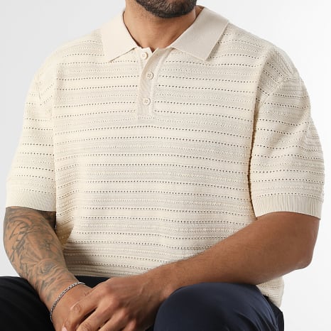 Classic Series - Polo Manches Courtes Maille Crochet 2299 Beige