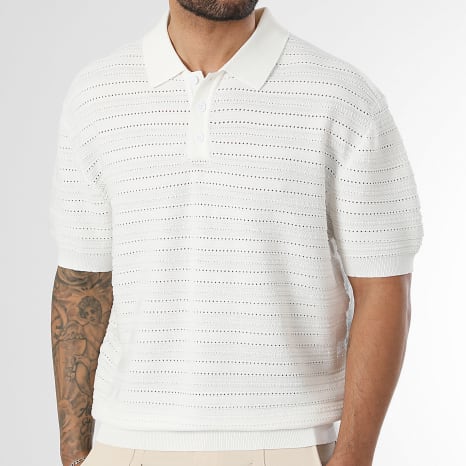 Classic Series - Polo Manches Courtes Maille Crochet 2534 Blanc