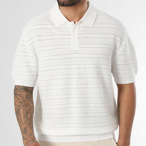 Classic Series - Polo Manches Courtes Maille Crochet 2534 Blanc