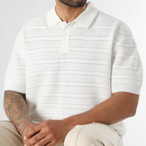 Classic Series - Polo Manches Courtes Maille Crochet 2534 Blanc