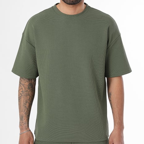Classic Series - Ensemble Tee Shirt Large Et Short Jogging 4146 Waffle Vert Kaki