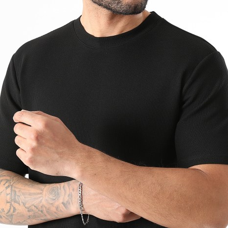 LBO - Ensemble Tee Shirt Et Short Jogging Waffle 4149 Noir