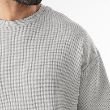 Classic Series - Ensemble Tee Shirt Large Et Short Jogging Waffle 4153 Gris Clair