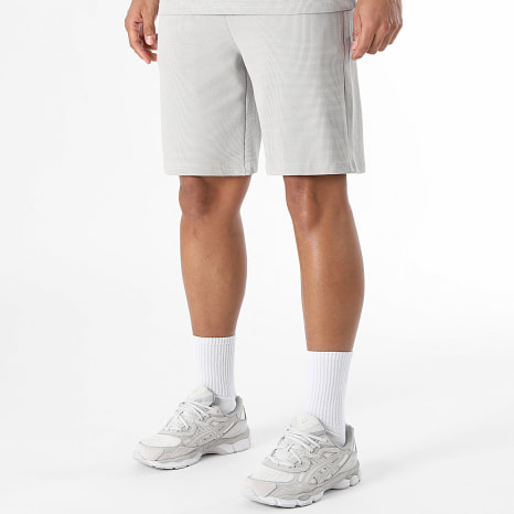 Classic Series - Ensemble Tee Shirt Large Et Short Jogging Waffle 4153 Gris Clair