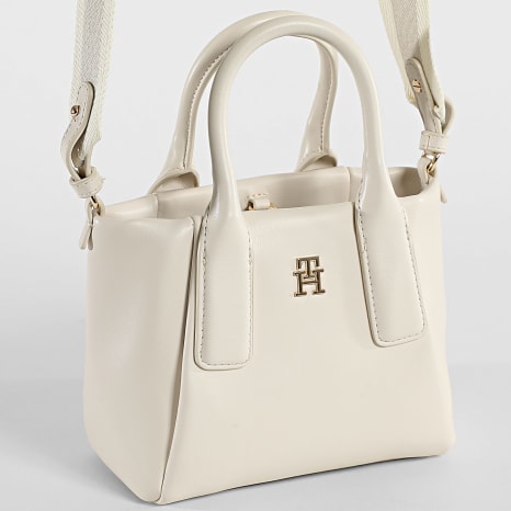 Tommy Hilfiger - Bolso de mano para mujer Essential Mini 8371 Beige Dorado