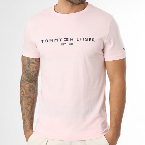 Tommy Hilfiger - Camiseta Slim logo 1797 rosa