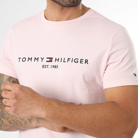 Tommy Hilfiger - Camiseta Slim logo 1797 rosa