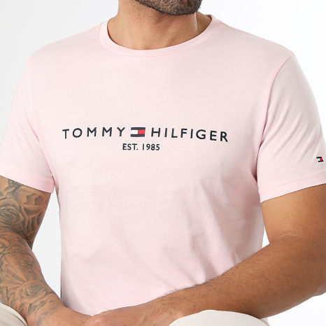 Tommy Hilfiger - Camiseta Slim logo 1797 rosa
