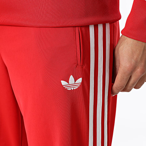 Adidas Originals - Completo di tuta A Bandes Firebird KD8307 KD8319 Rosso Bianco
