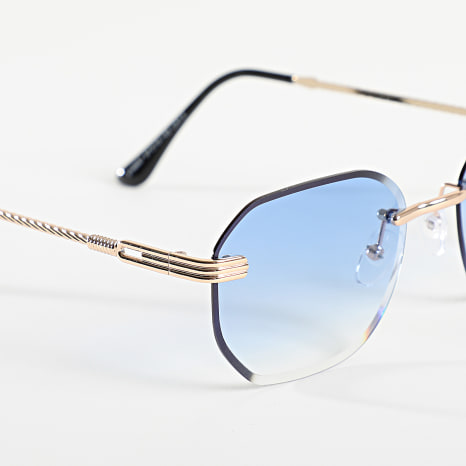 LBO - Gafas De Sol 0005 Azul Claro Dorado Degradado