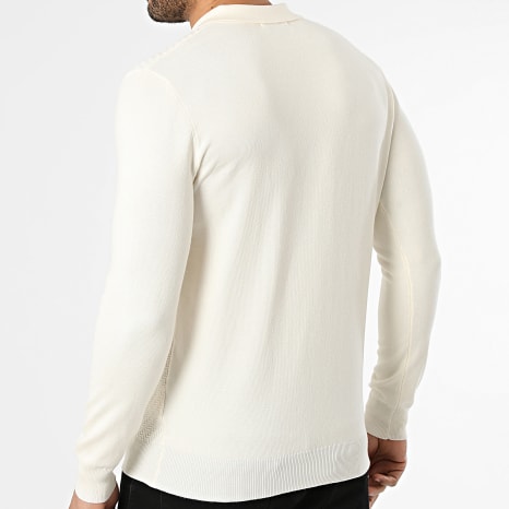 Frilivin - Polo de manga larga con cuello con cremallera 659 Beige claro