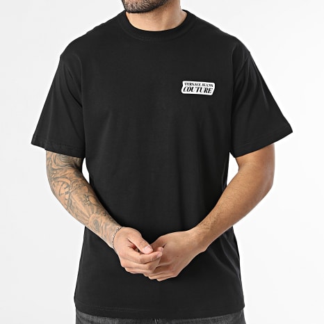 Versace Jeans Couture - Camiseta Square Print 80GAHT18-CJ00T Negro