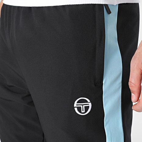 Sergio Tacchini - Pantalon Jogging A Bandes Gemelli 41560 Noir Bleu Clair