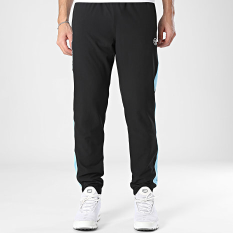 Sergio Tacchini - Pantalon Jogging A Bandes Gemelli 41560 Noir Bleu Clair