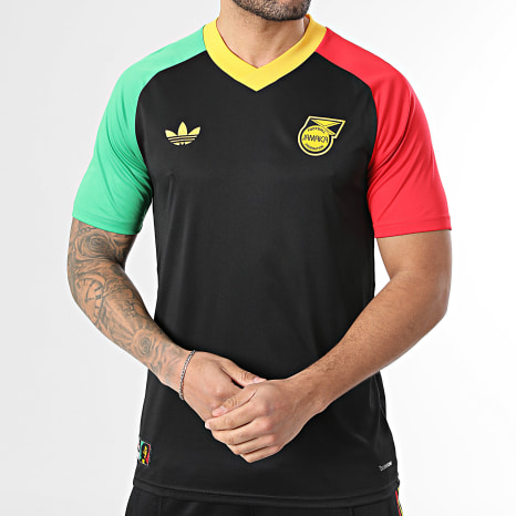 Adidas Originals - Maillot De Foot Jamaïque x Bob Marley KA1909 Noir Rouge Vert Jaune