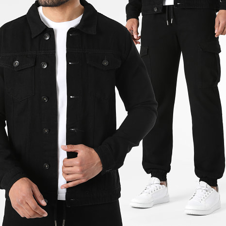 LBO - Ensemble Veste Jean Et Jogger Pant Fit 4183 Noir