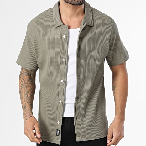 Deeluxe - Camisa Manga Corta Texturada Turman 06T4302M Verde Kaki