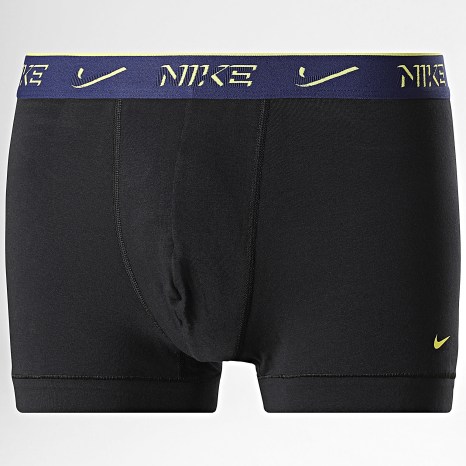 Nike - Lot De 3 Boxers Essential Cotton Stretch KE1284 Noir Bleu Vert Jaune