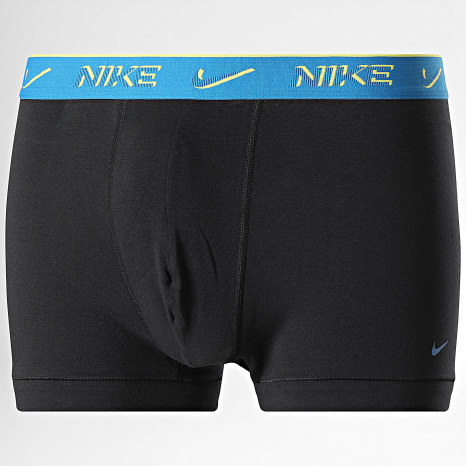 Nike - Lot De 3 Boxers Essential Cotton Stretch KE1284 Noir Bleu Vert Jaune