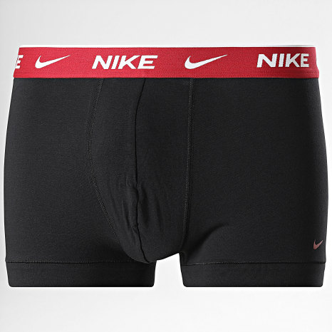 Nike - Lot De 3 Boxers Essential Cotton Stretch KE1284 Noir Rouge Orange Gris