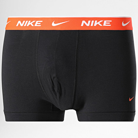 Nike - Lot De 3 Boxers Essential Cotton Stretch KE1284 Noir Rouge Orange Gris