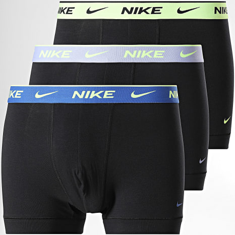 Nike - Lot De 3 Boxers Essential Cotton Stretch KE1284 Noir Jaune Fluo Bleu Roi Violet Clair