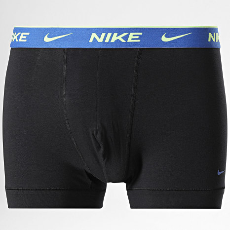 Nike - Lot De 3 Boxers Essential Cotton Stretch KE1284 Noir Jaune Fluo Bleu Roi Violet Clair