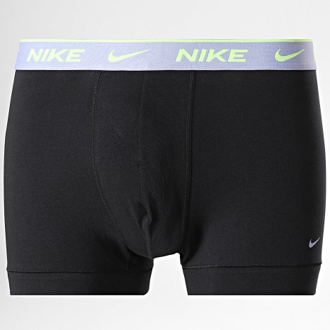 Nike - Lot De 3 Boxers Essential Cotton Stretch KE1284 Noir Jaune Fluo Bleu Roi Violet Clair