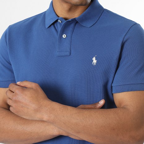 Polo Ralph Lauren - Polo Manga Corta Custom Slim Original Player Azul Oscuro