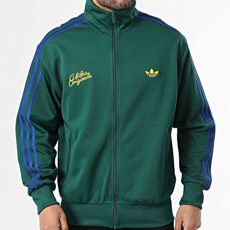 Adidas Originals - Chaqueta Con Cremallera Con Bandas Firebird KD6624 Verde