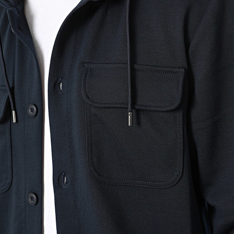 Classic Series - Veste Capuche Boutonnée Nello 10-410 Bleu Marine