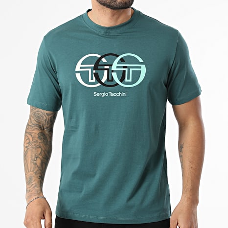Sergio Tacchini - Tee Shirt Triade 025 41091 Vert Bouteille