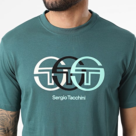 Sergio Tacchini - Tee Shirt Triade 025 41091 Vert Bouteille