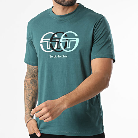 Sergio Tacchini - Tee Shirt Triade 025 41091 Vert Bouteille