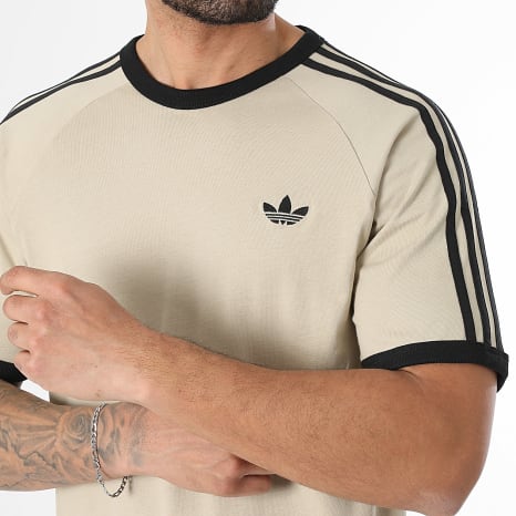 Adidas Originals - Conjunto Camiseta Y Pantalón Corto De Chándal 3 Stripes KE7964 KE6681 Beige Negro