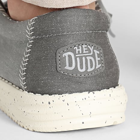 Hey Dude - Mocassins Wally Stretch Canvas Flannel Grey Bone White