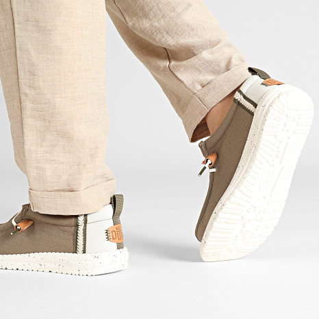 Hey Dude - Mocassins Wally Craft Linen Timber Silver Birch