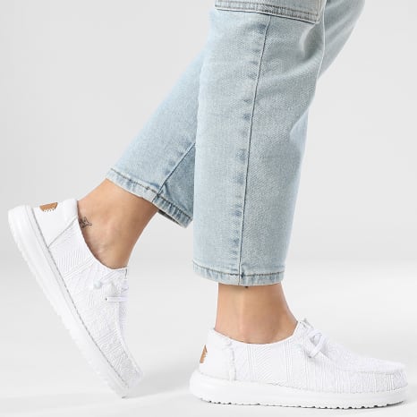 Hey Dude - Moccasins Woman Wendy Crochet Lace White - Ryses