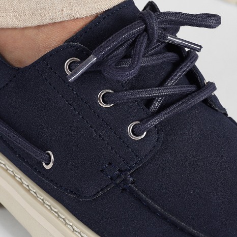 LBO - Chaussures Bateau A Lacets 0025 Bleu Marine