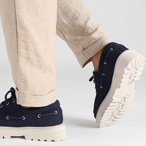 LBO - Chaussures Bateau A Lacets 0025 Bleu Marine