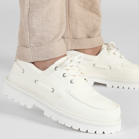 LBO - Chaussures Bateau A Lacets 0026 Blanc