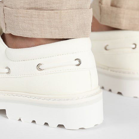 LBO - Chaussures Bateau A Lacets 0026 Blanc