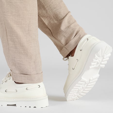 LBO - Chaussures Bateau A Lacets 0026 Blanc