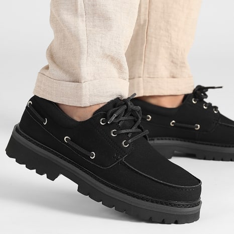 LBO - Chaussures Bateau A Lacets 0027 Noir