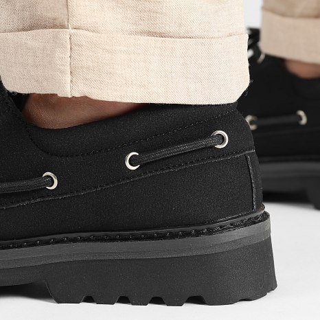 LBO - Chaussures Bateau A Lacets 0027 Noir