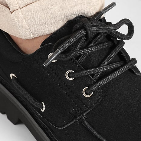 LBO - Chaussures Bateau A Lacets 0027 Noir